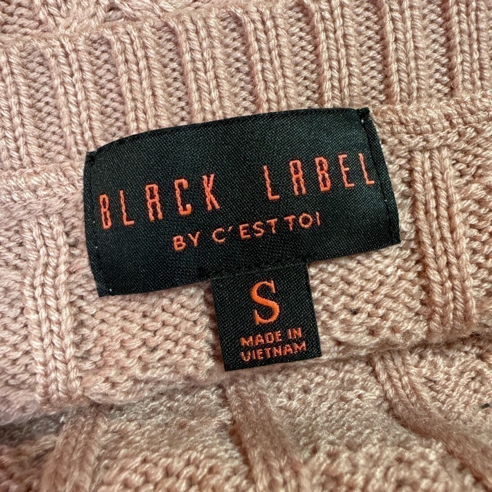 Black Label By C’EST Toi Pink Cable Knit Legging and Halter Top Set, Size Small - Picture 9 of 16